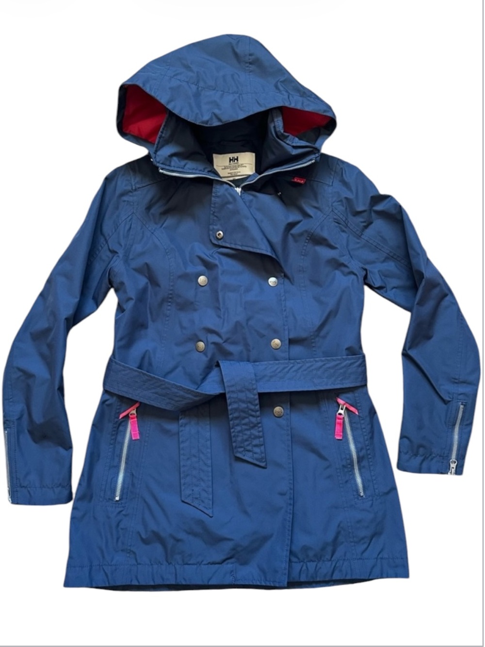 Helly Hansen Wesley Trench Coat Blue/Pink Size S - Picture 3 of 7